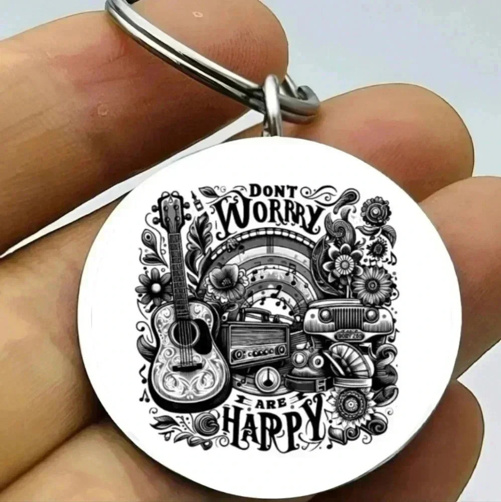 Don't worry be happy hot art music Keychain